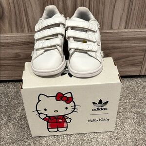 Adidas Kids White Sneakers with Hello Kitty Design
